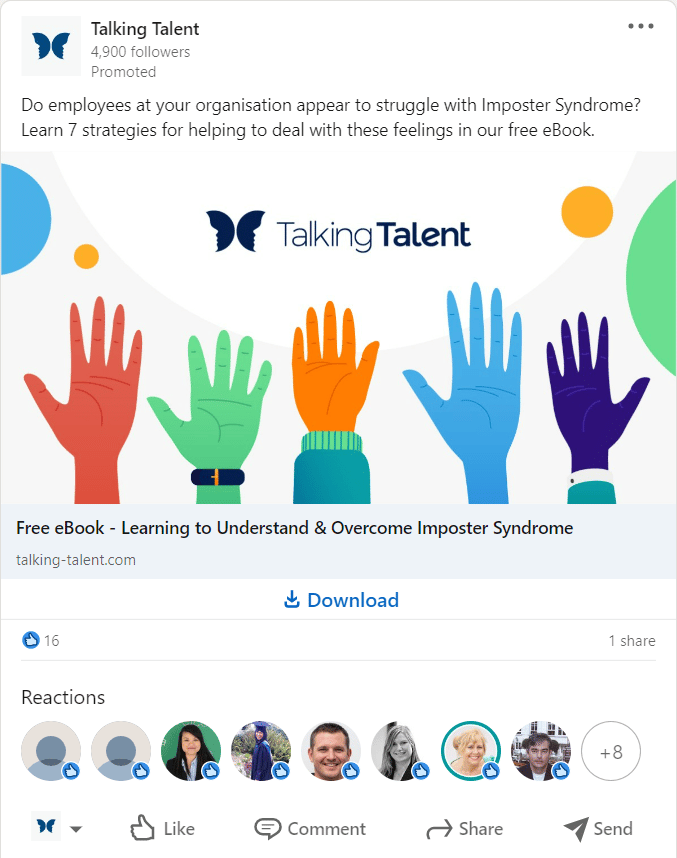 Screenshot of Illustrated Style of Ad Creative Hands Being Raised